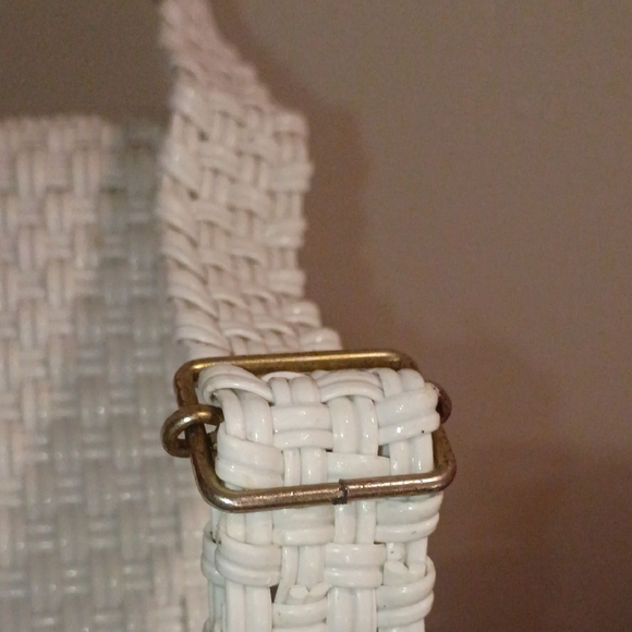 White Backpack with Gold Accents - Picture 6 of 6